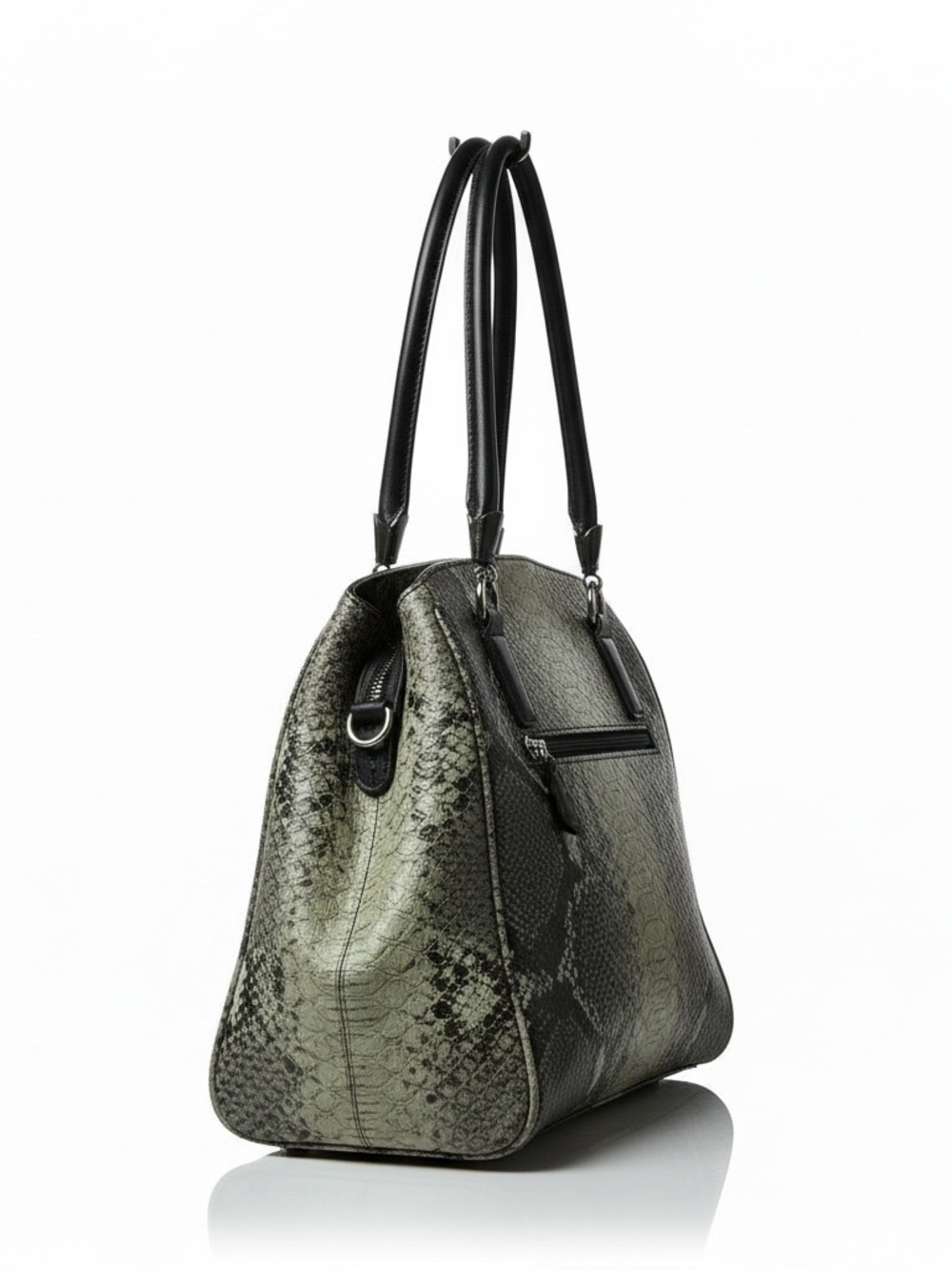 Coach Madison Kelsey Satchel – Grey/Black Snakeskin Embossed Leather - Picture 6 of 12